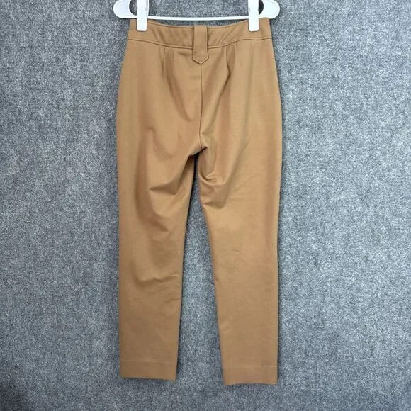 Quince ultra Stretch Ponte Mariner Pants Womens Size S Brown Crop Old Money - Picture 2 of 10